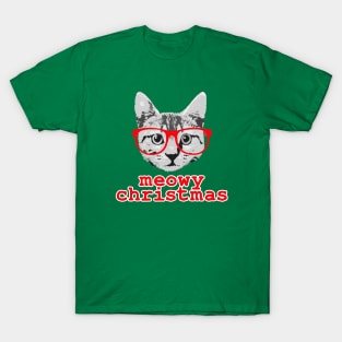 Funny Christmas - Meowy Christmas T-Shirt